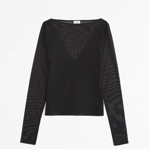 Long-Sleeve Mesh Slash Top (L)